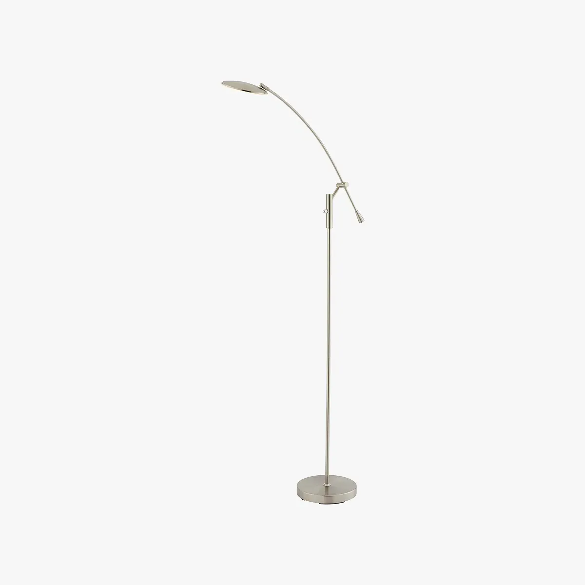 Adjustable Floor Lamp with Reading Arm - Silver image