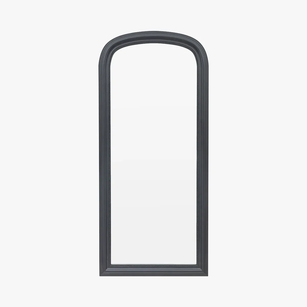 Arch Leaner Mirror with Ridged Detail - Lead, Wood