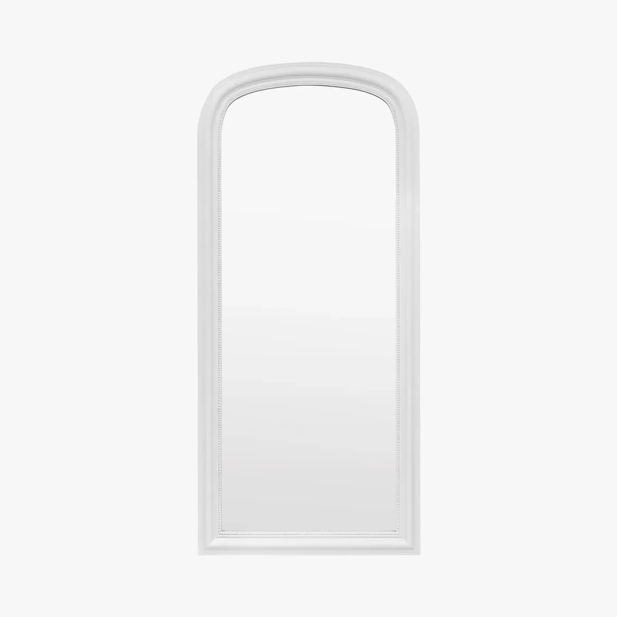 Arch Leaner Mirror with Ridged Detail - Stone, Wood image