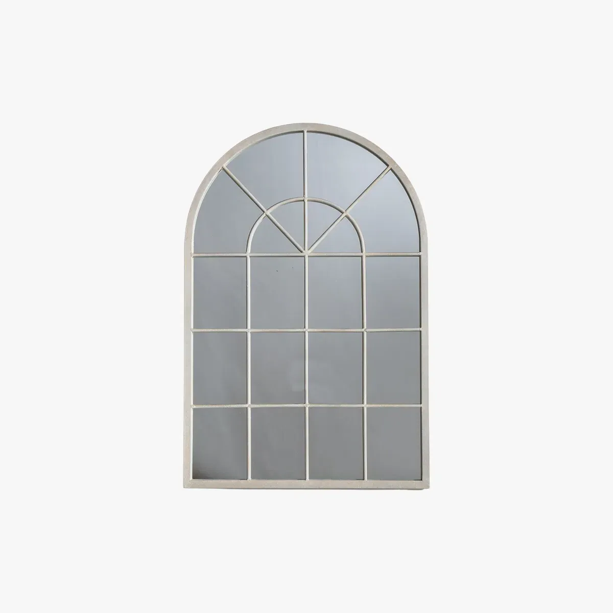 Arch Mirror with Geometric Design - Cream image