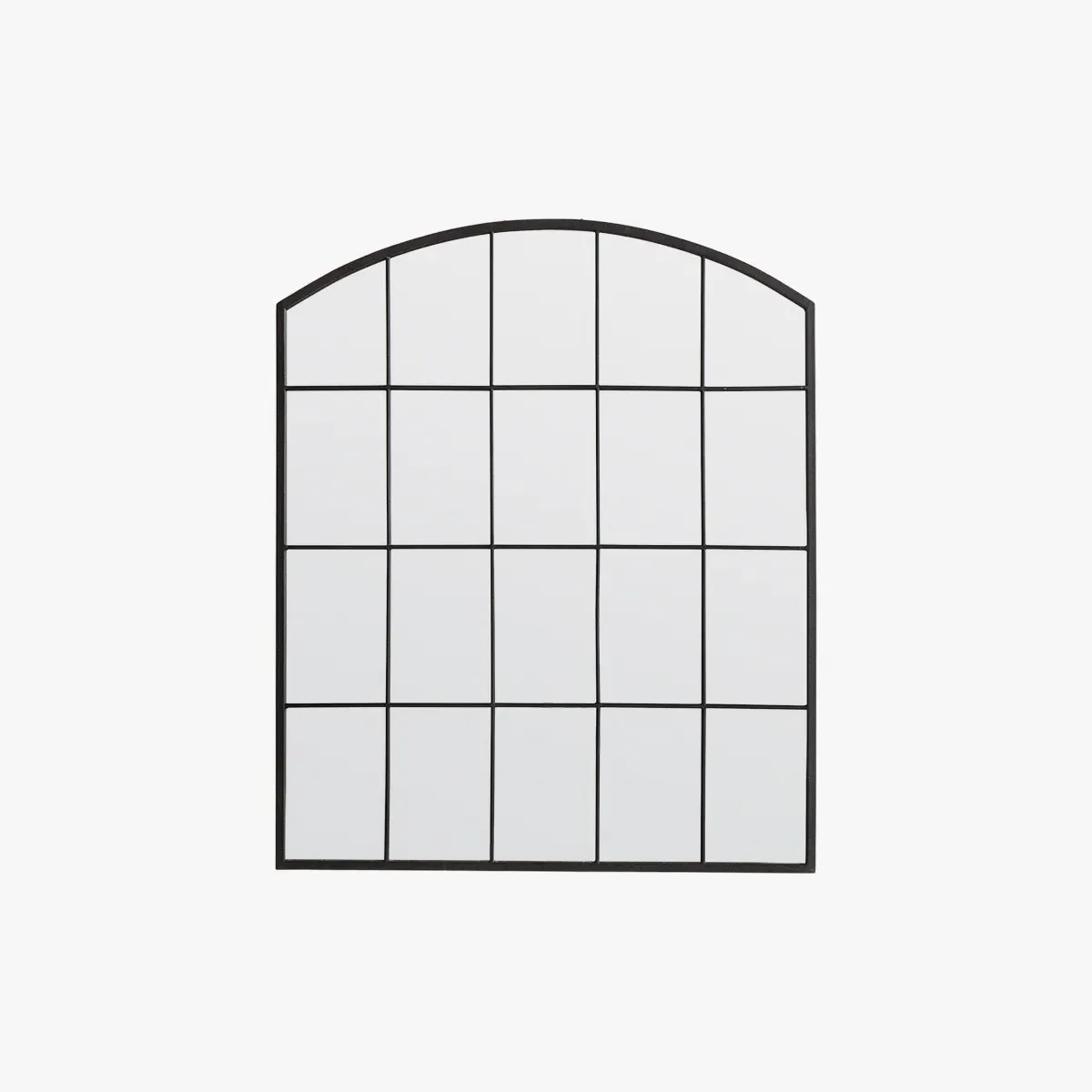 Arch Mirror with Geometric Frame - Black, Iron image