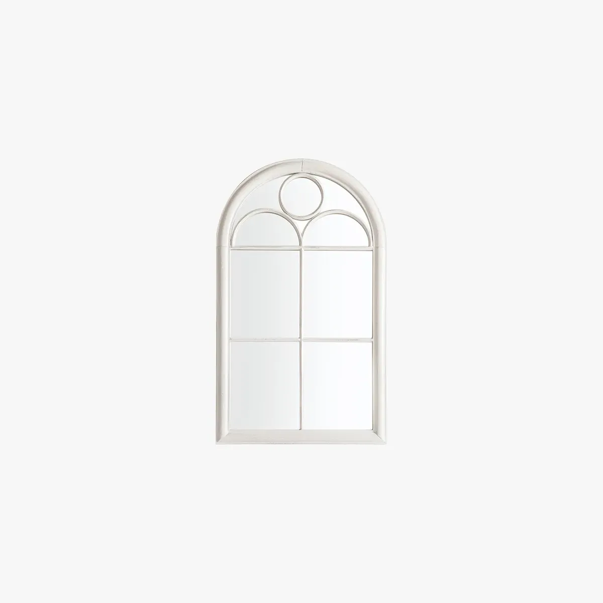 Arched Outdoor Mirror - White Frame image