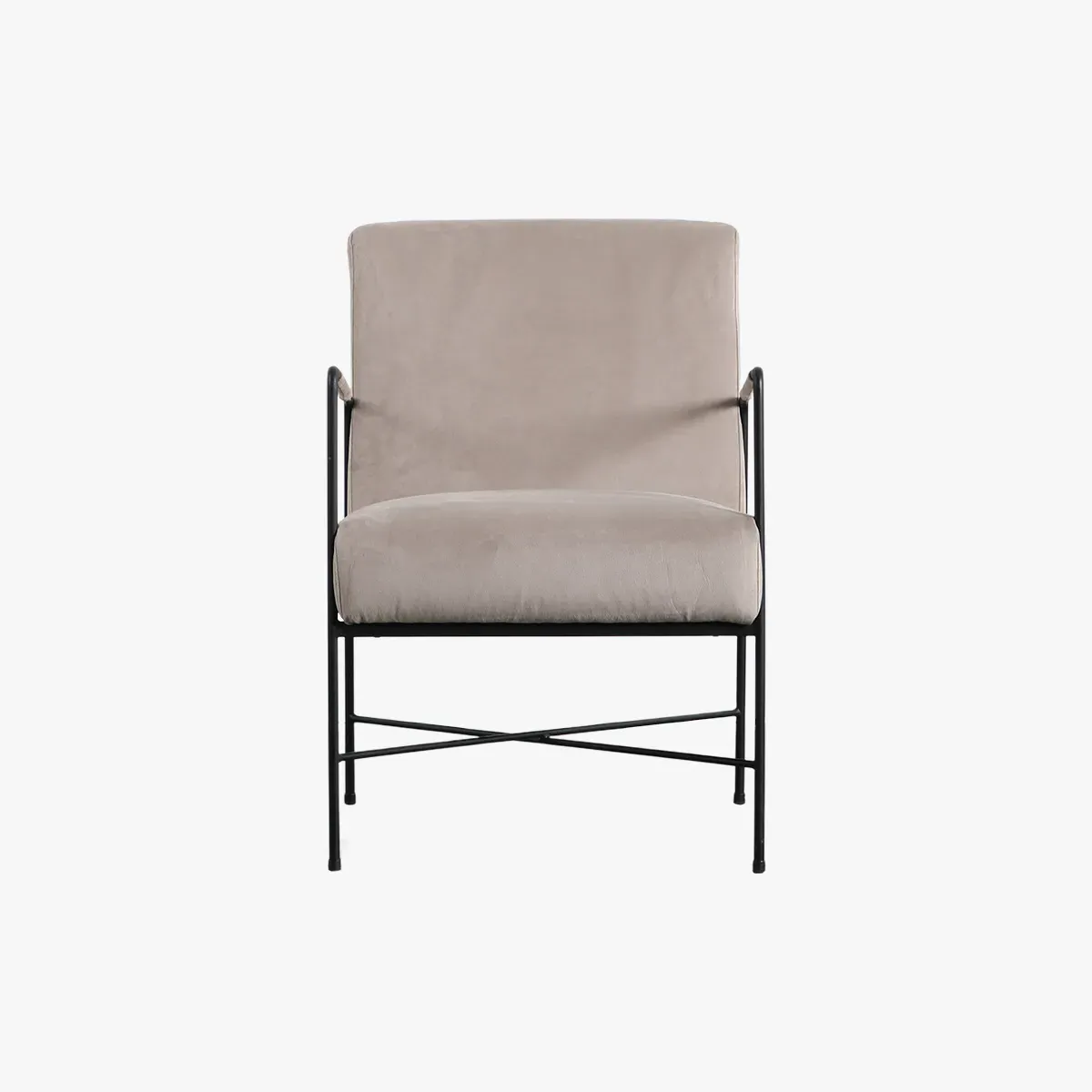 Armchair with Metal Frame - Grey, Fabric image