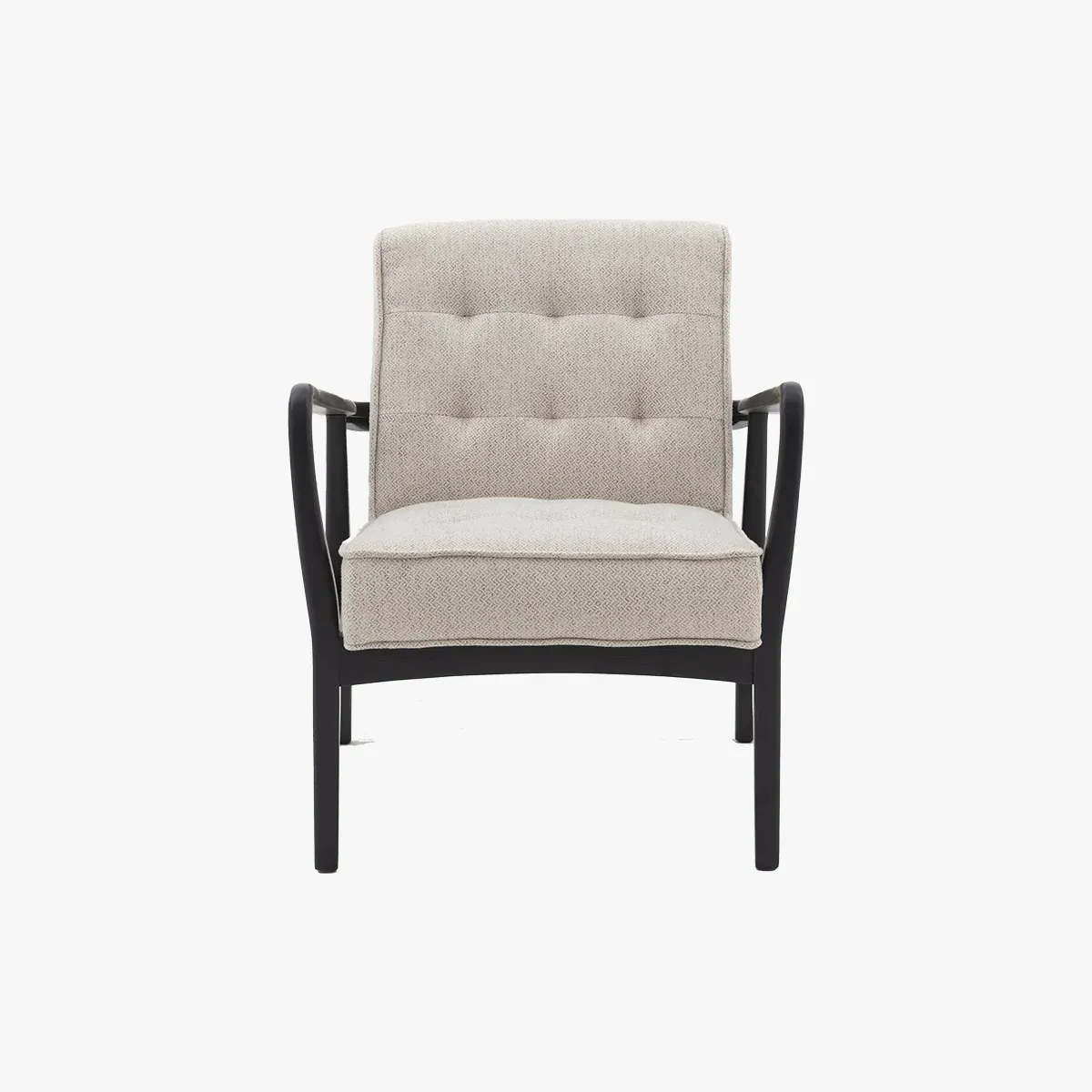 Armchair with Wood Frame - Black, Natural