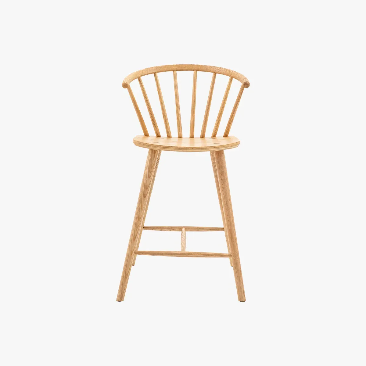 Barstool with Solid Construction - Natural, Oak