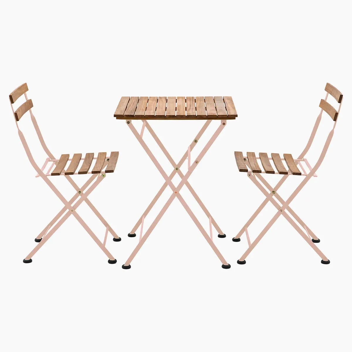Bistro Set with Foldable Design - Rose, Wood image