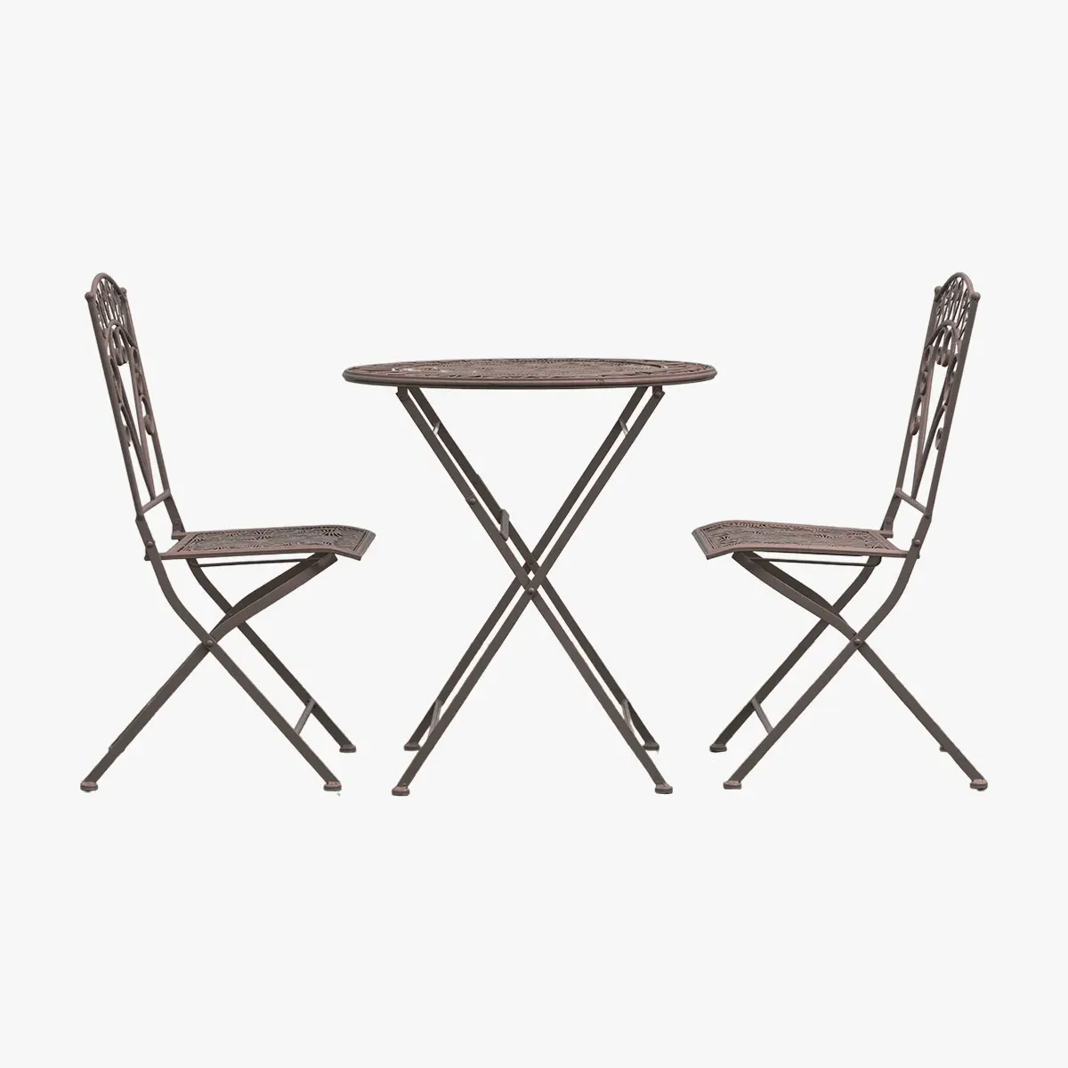 Bistro Set with Leaf Design - Noir, Metal