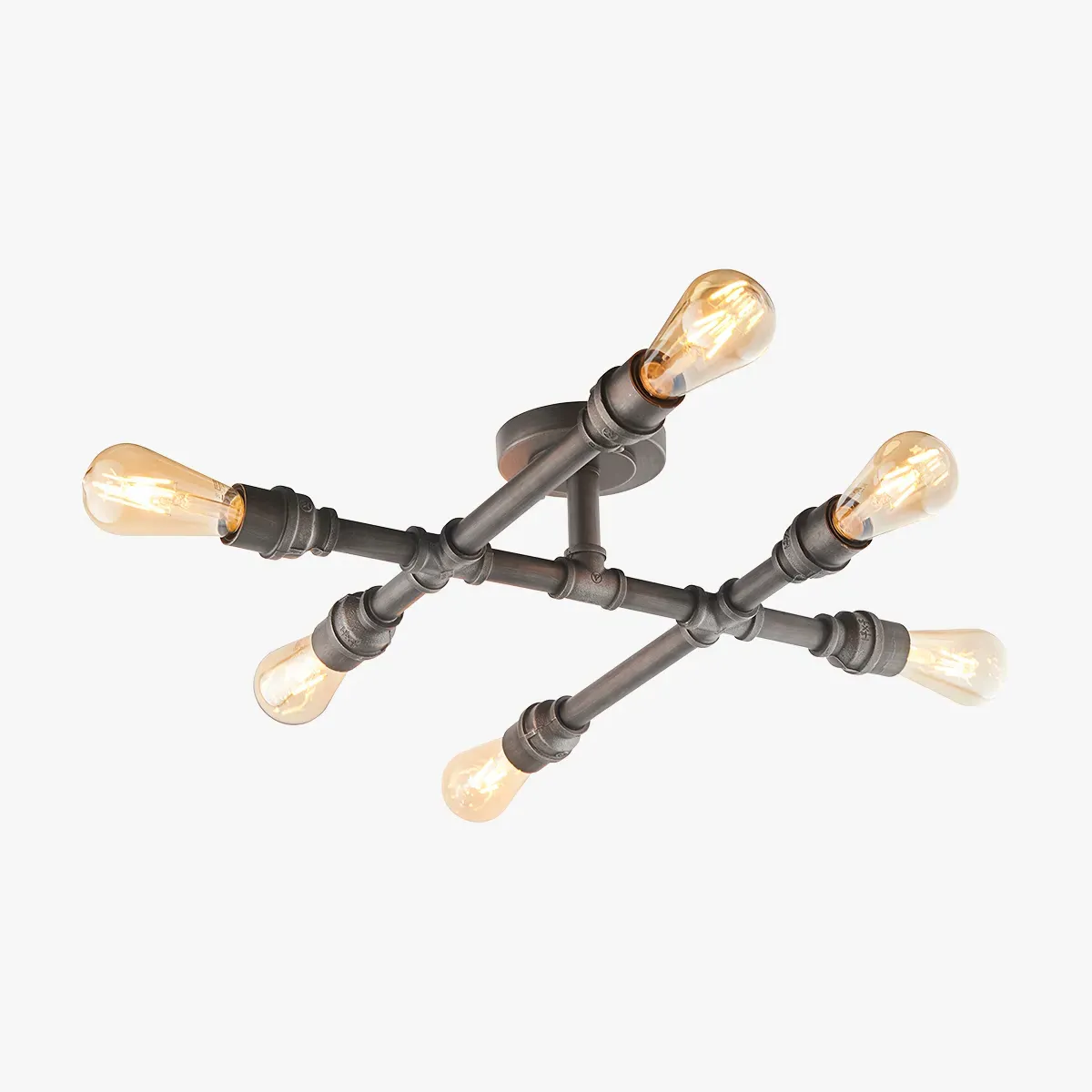 Ceiling Light with Crossbar Design - Black, Pewter
