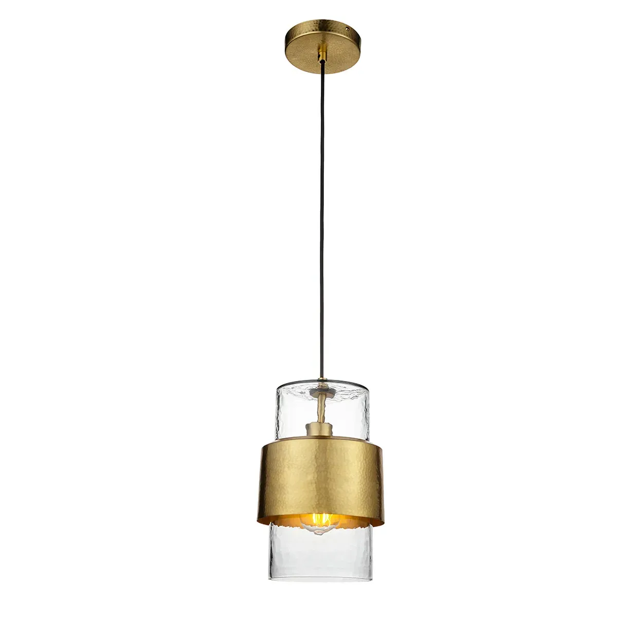 Ceiling Pendant Light - Brass, Hammered Metal image