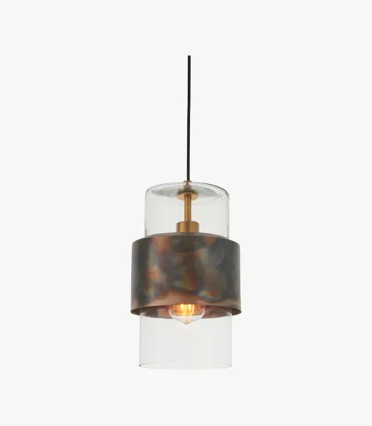 Ceiling Pendant Light - Bronze, Glass
