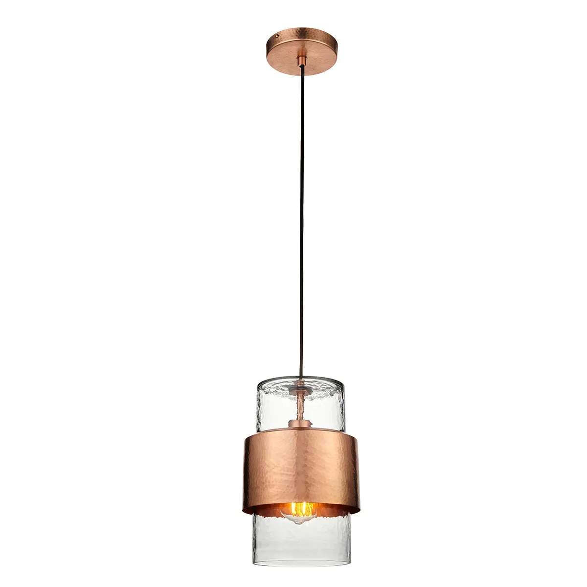 Ceiling Pendant Light - Copper, Hammered Metal