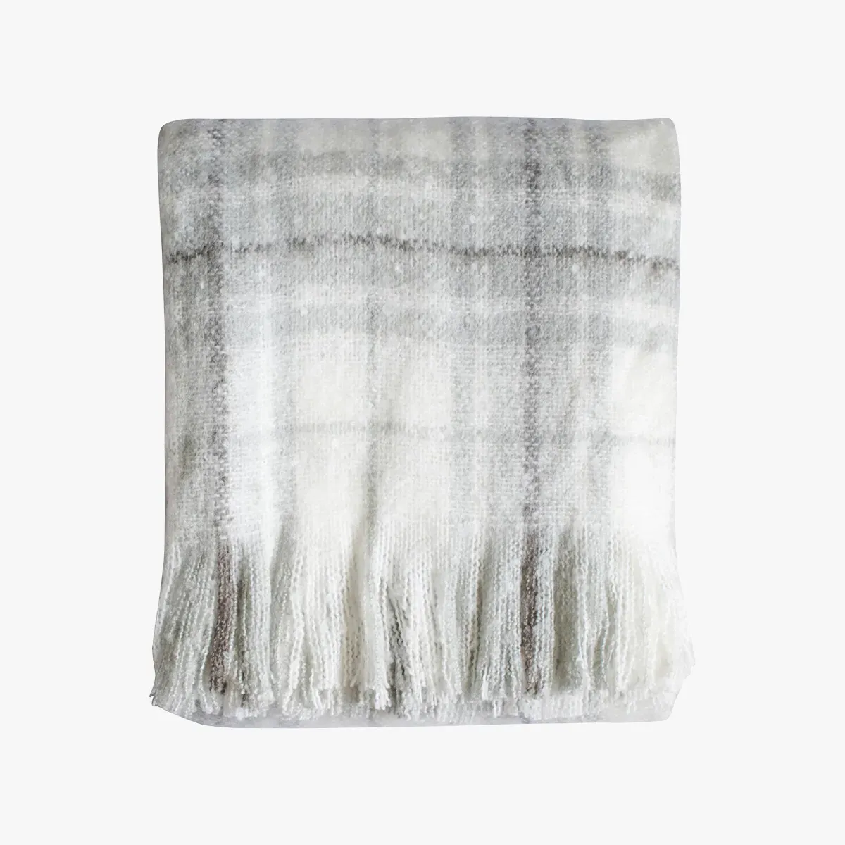 Checkered Throw - Grey, Mohair image