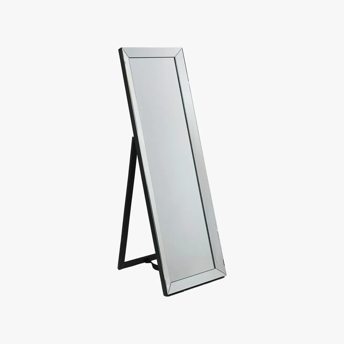 Cheval Mirror with Bevelled Frame - Silver image
