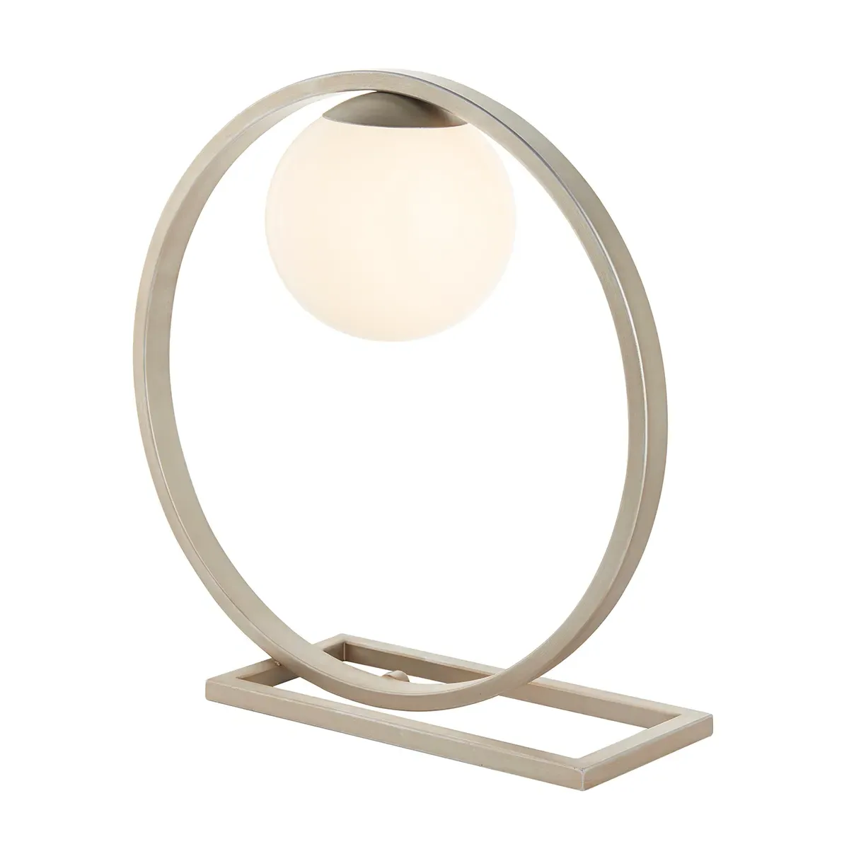 Circular Table Lamp with Opal Glass - Silver image