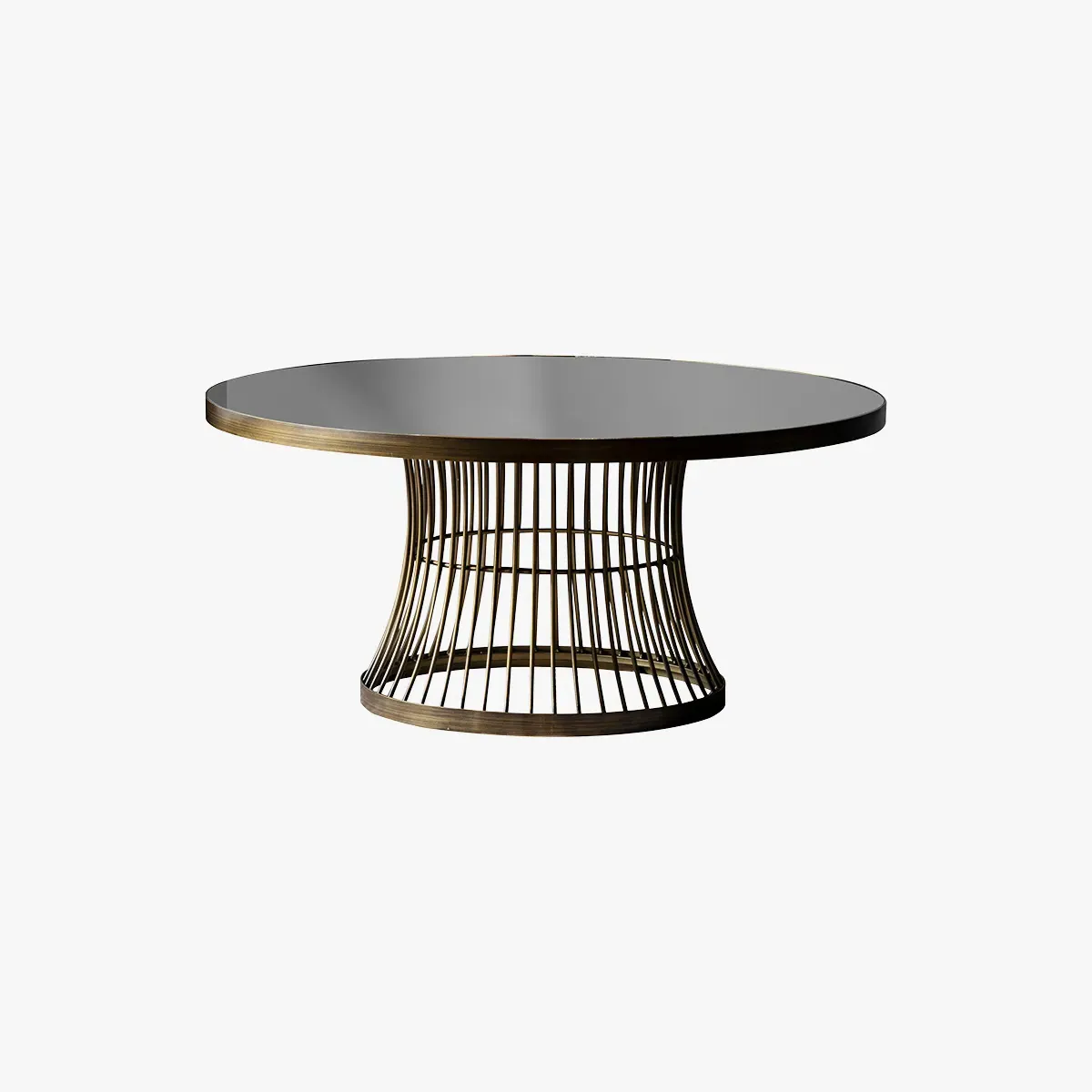 Coffee Table with Cage Base - Bronze, Glass image