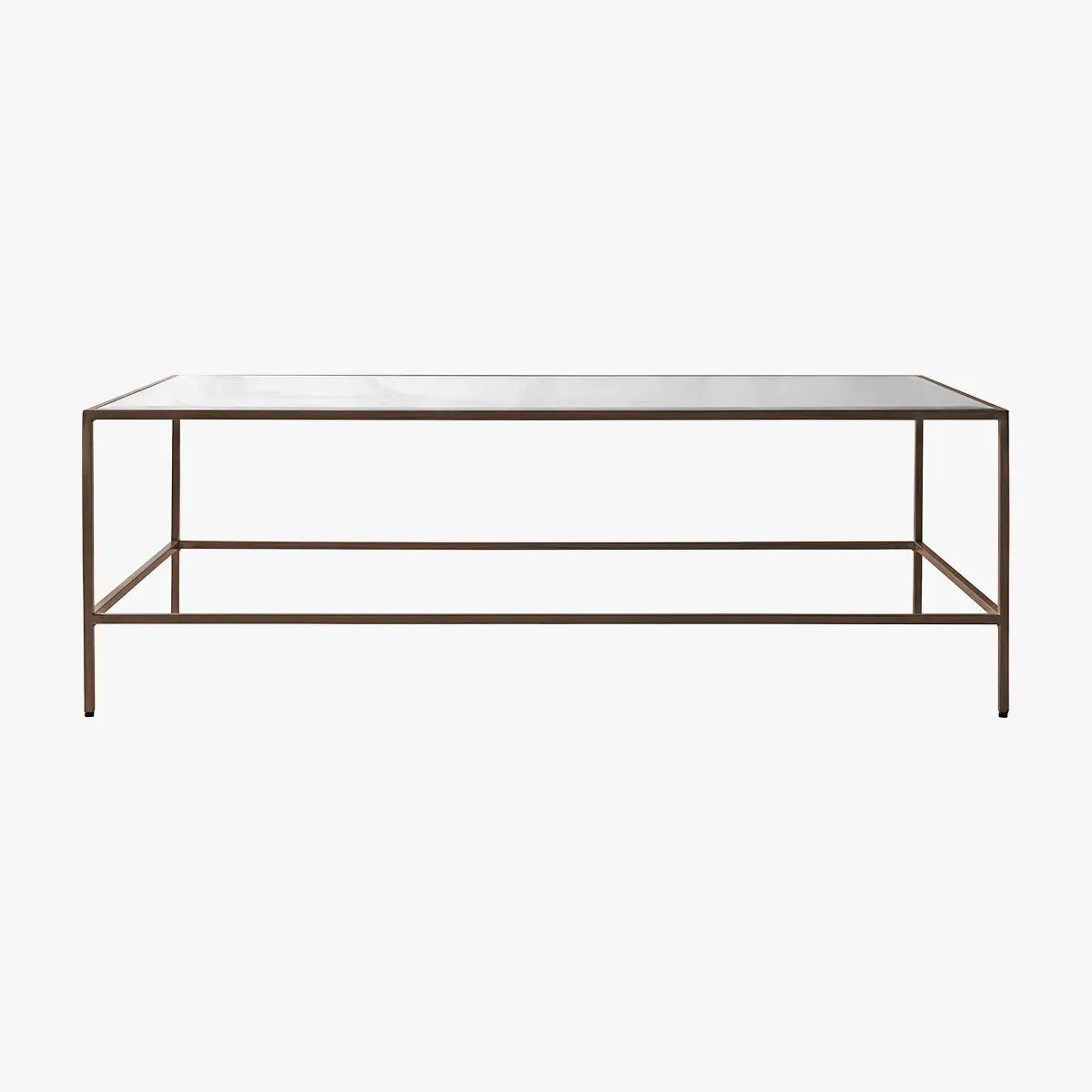 Coffee Table with Glass Top - Bronze, Metal