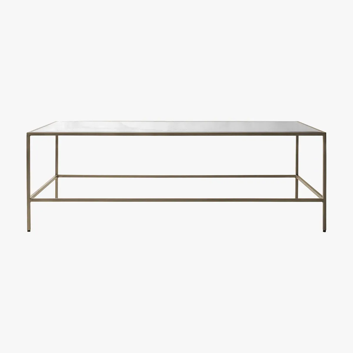Coffee Table with Glass Top - Champagne, Metal image