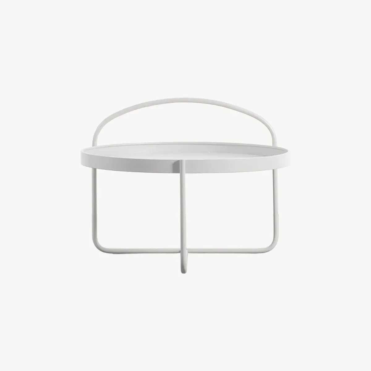 Coffee Table with Tray Top - White, Metal