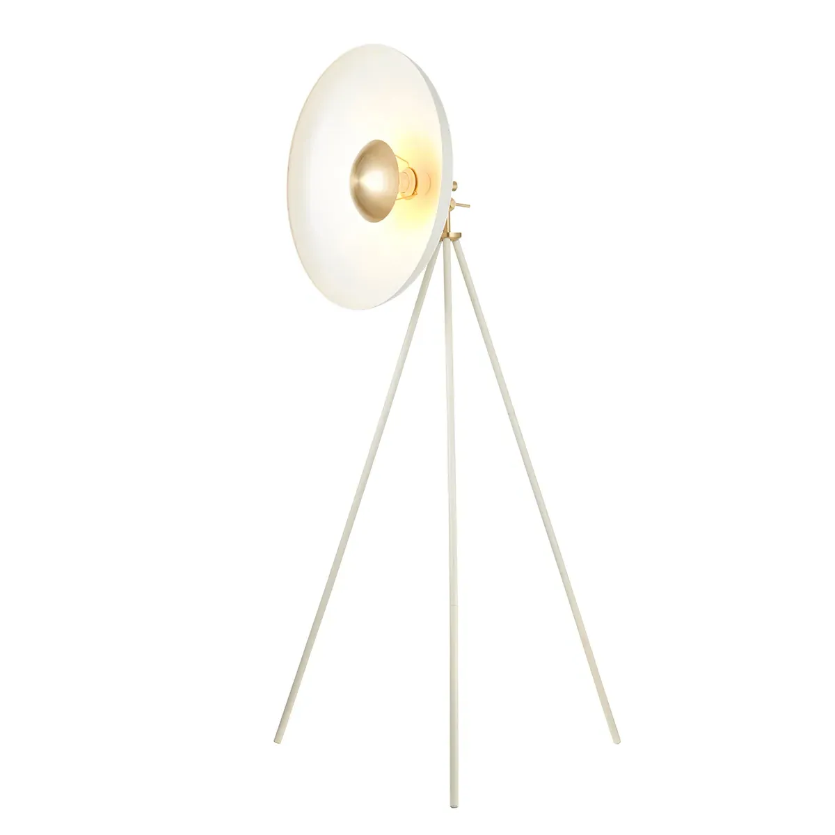 Coned Floor Light - White, Brass