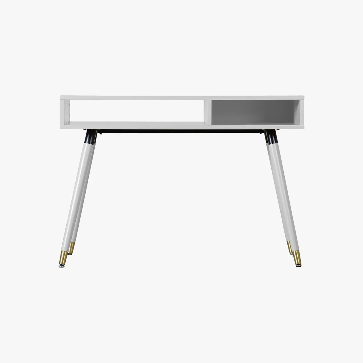 Console Table with Geometric Pattern - White
