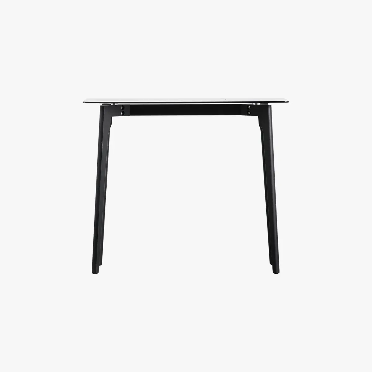 Console Table with Glass Top - Black, Oak image