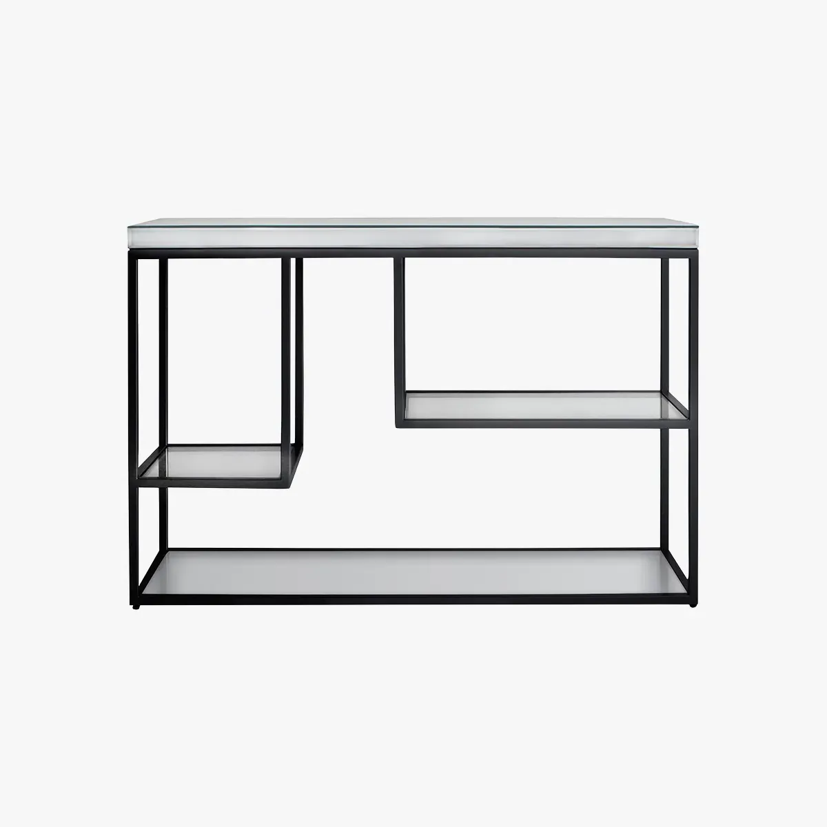 Console Table with Mirror Top - Black, Metal image
