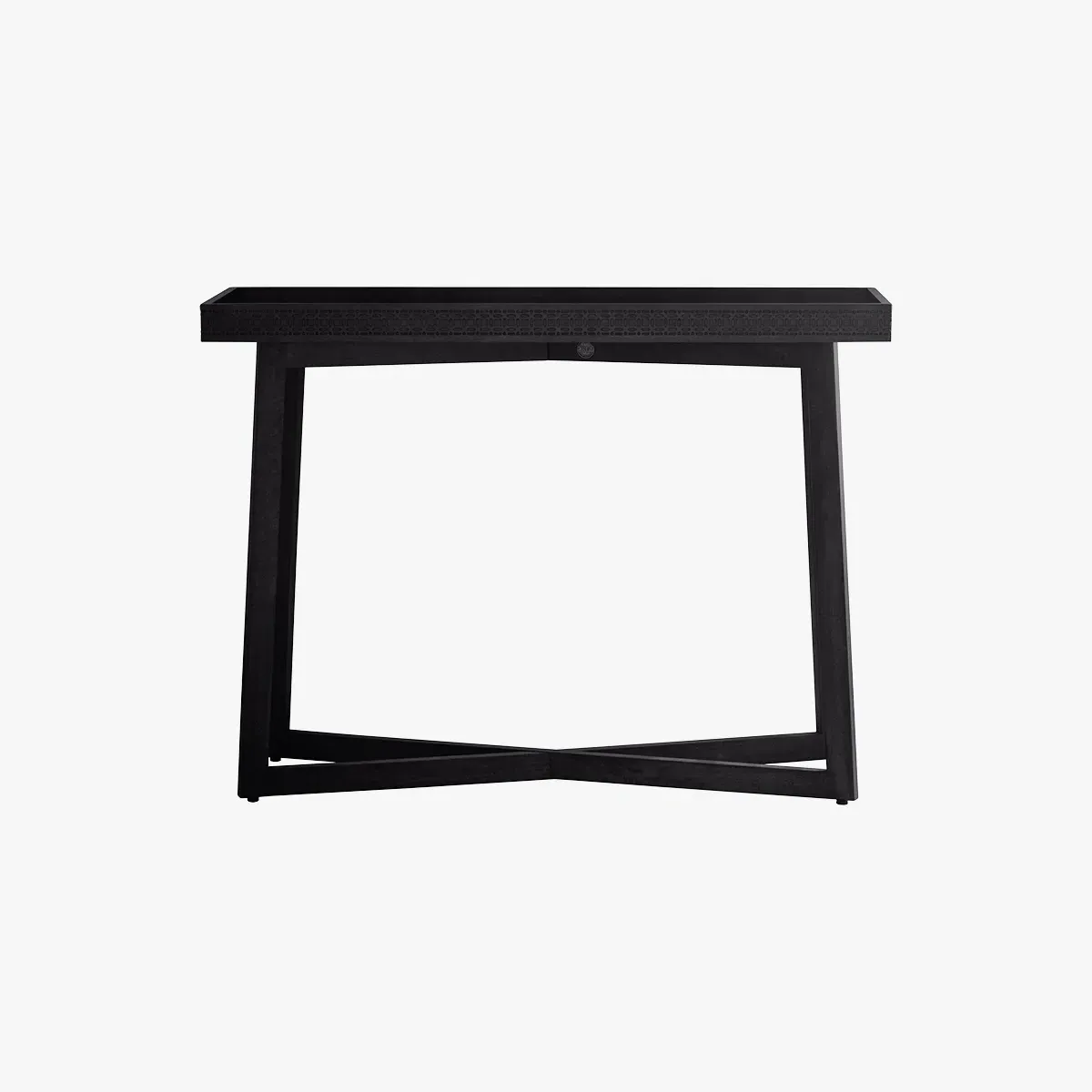 Console Table with Patterned Frieze - Charcoal, Wood image