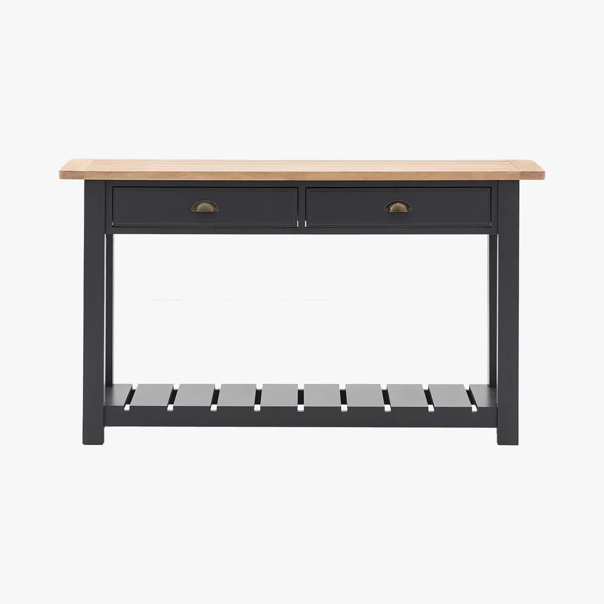 Console Table with Storage - Meteor, Oak