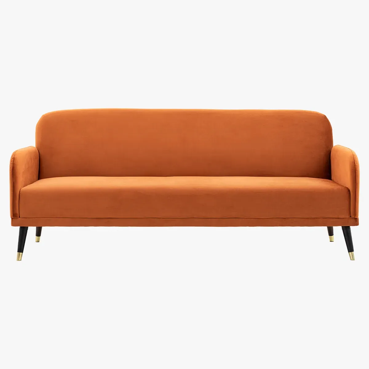 Convertible Sofa Bed with Curved Arms - Rust