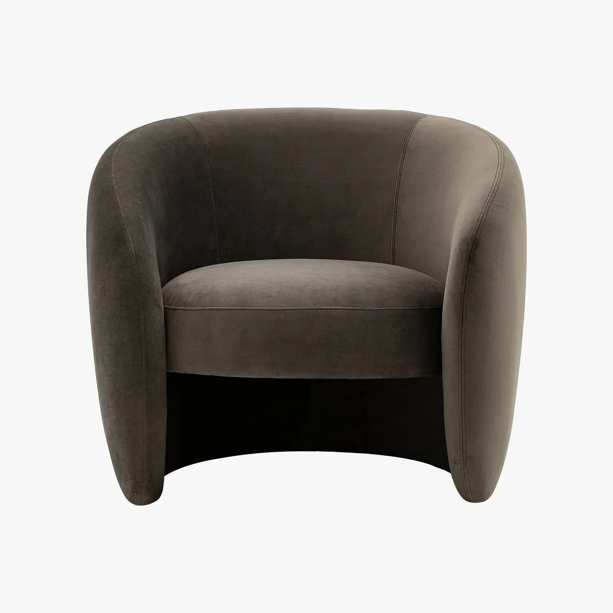 Curved Armchair with Ergonomic Design - Espresso image