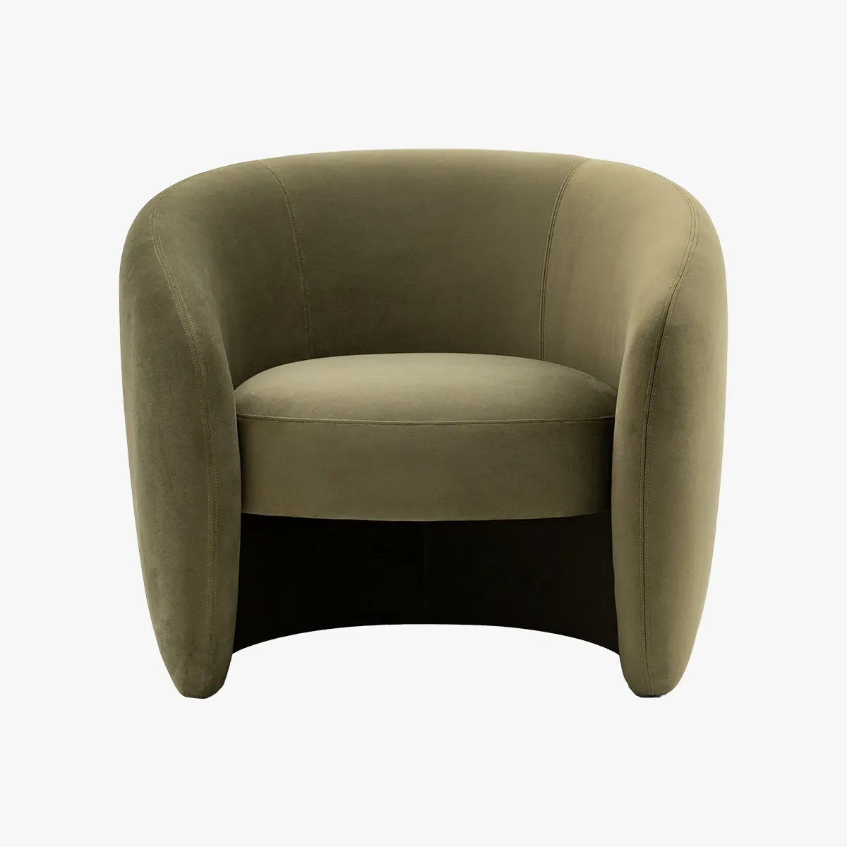 Curved Armchair with Ergonomic Design - Green
