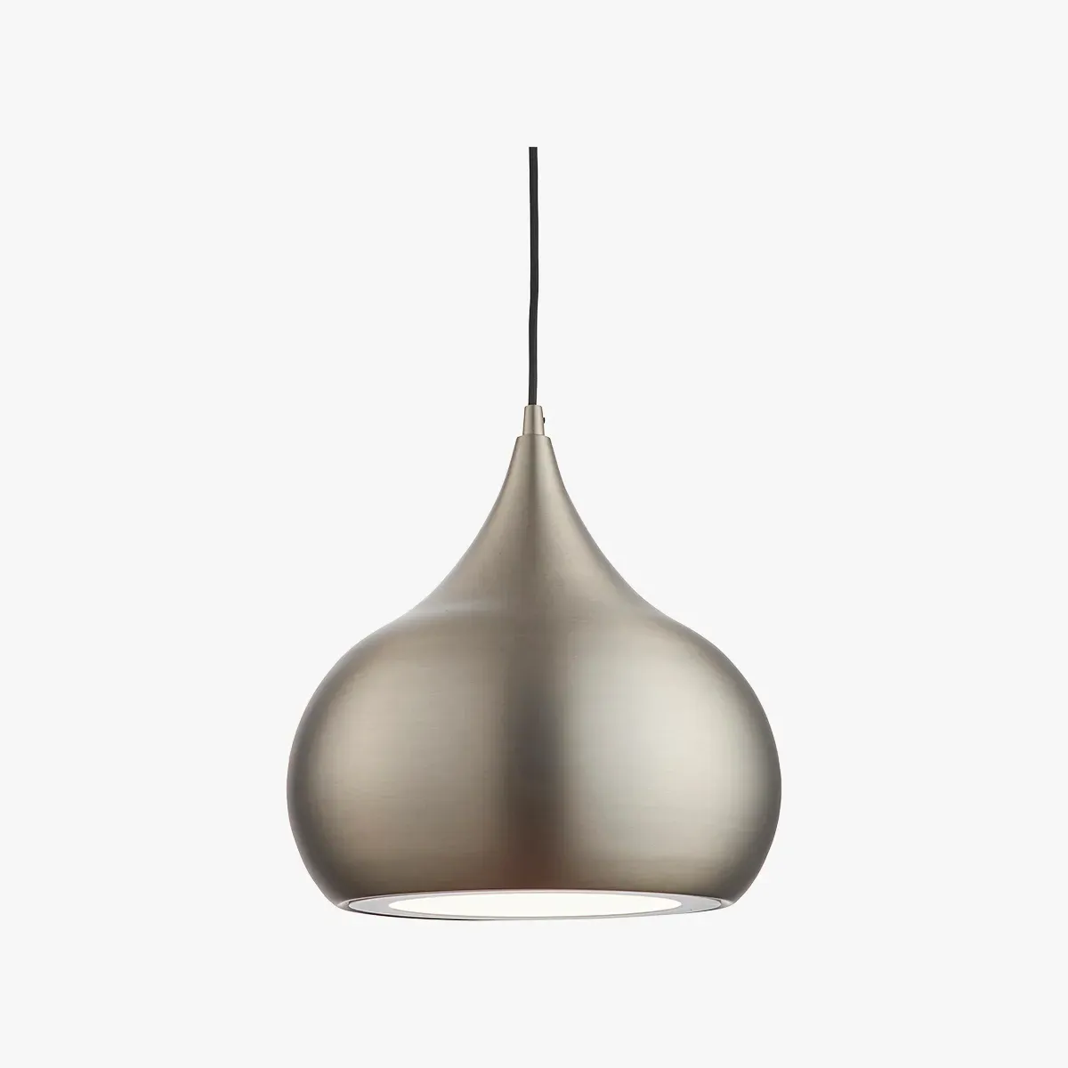 Curved LED Pendant Light - Nickel, Metal image