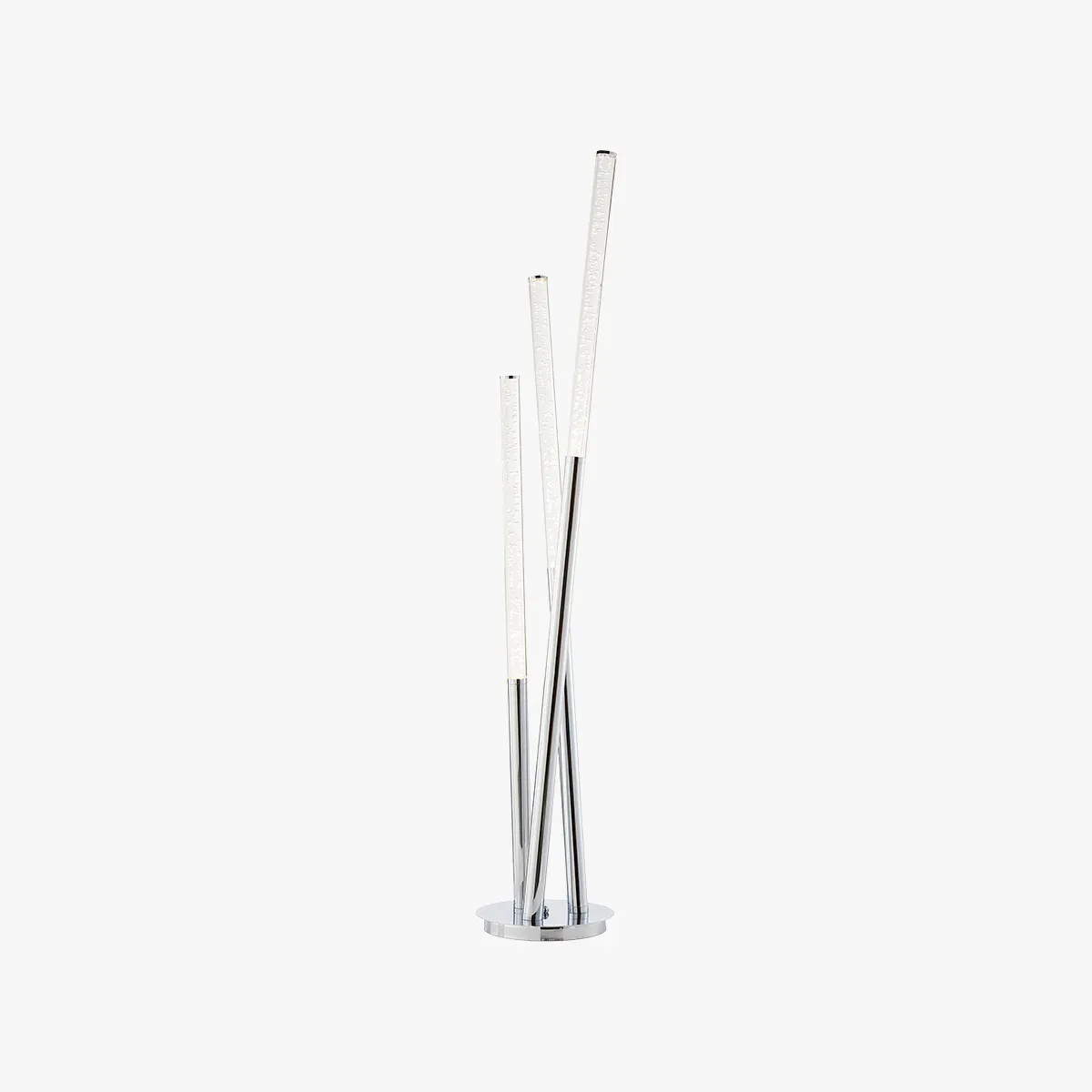 Cylindrical Floor Lamp with LED - Clear, Chrome