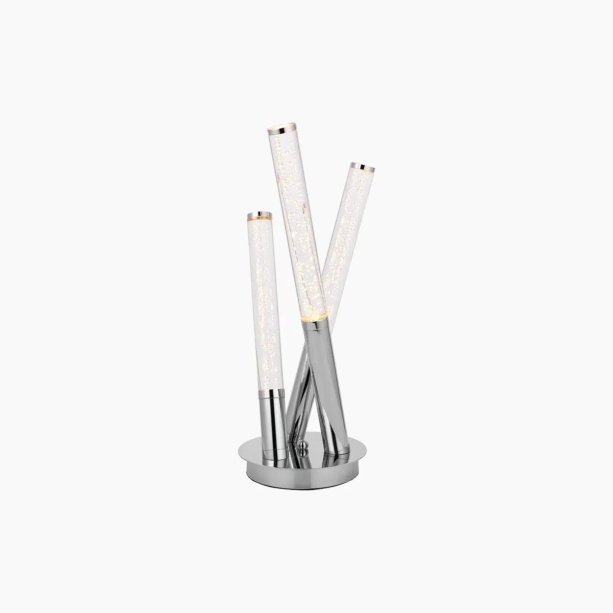 Cylindrical Table Lamp with LED - Clear, Chrome image