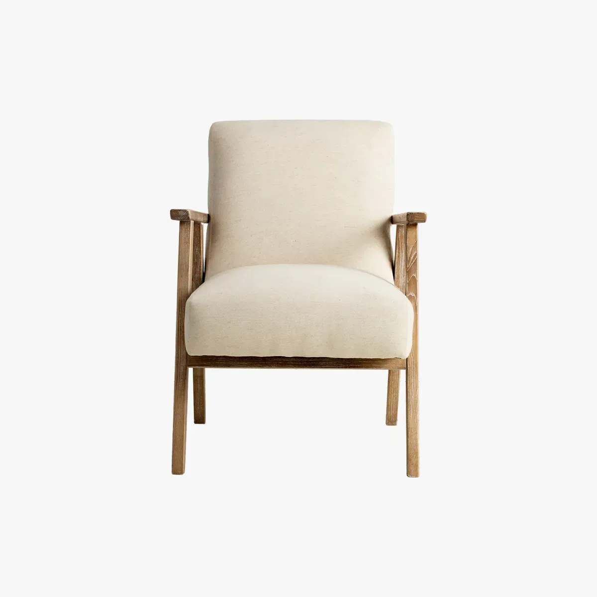 Dan Armchair with Vintage Design - Oatmeal, Linen image