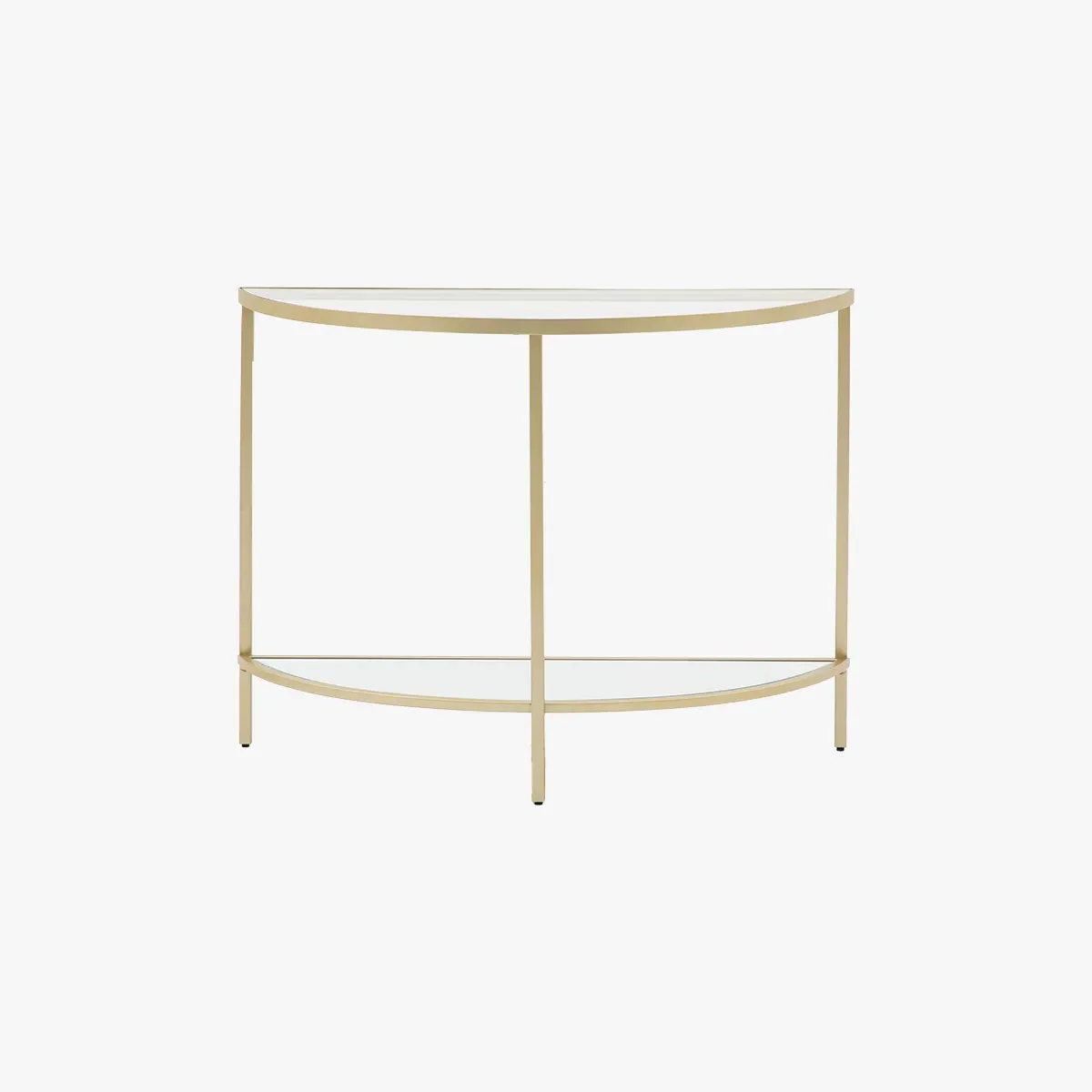 Demi Lune Console Table - Champagne, Glass