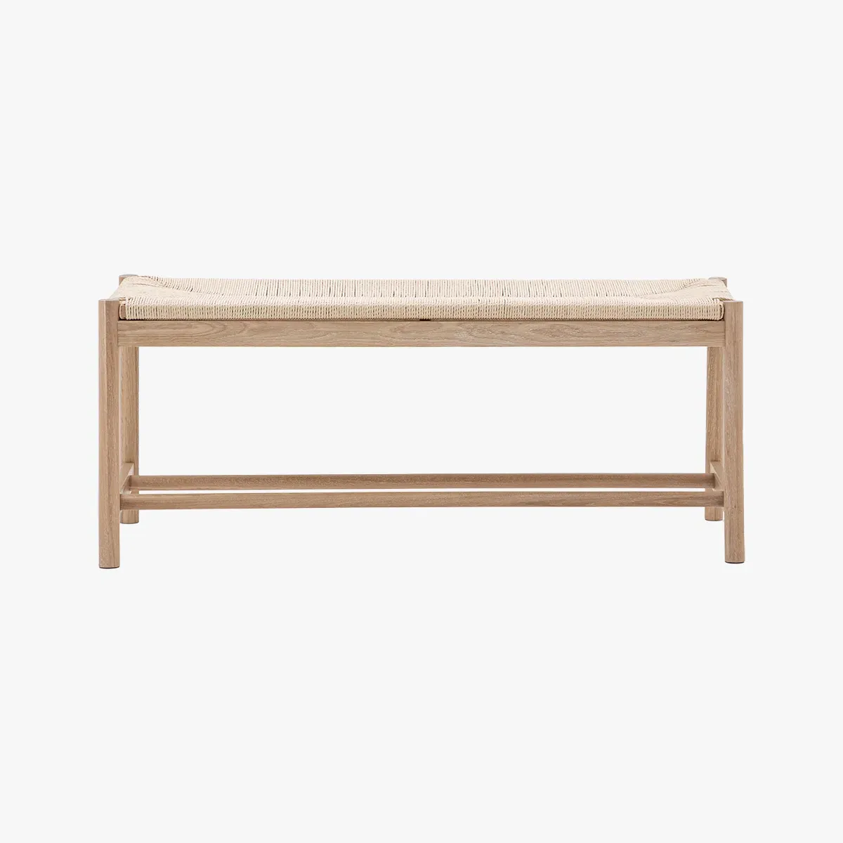Dining Bench with Rope Seat - Oak, Solid Wood