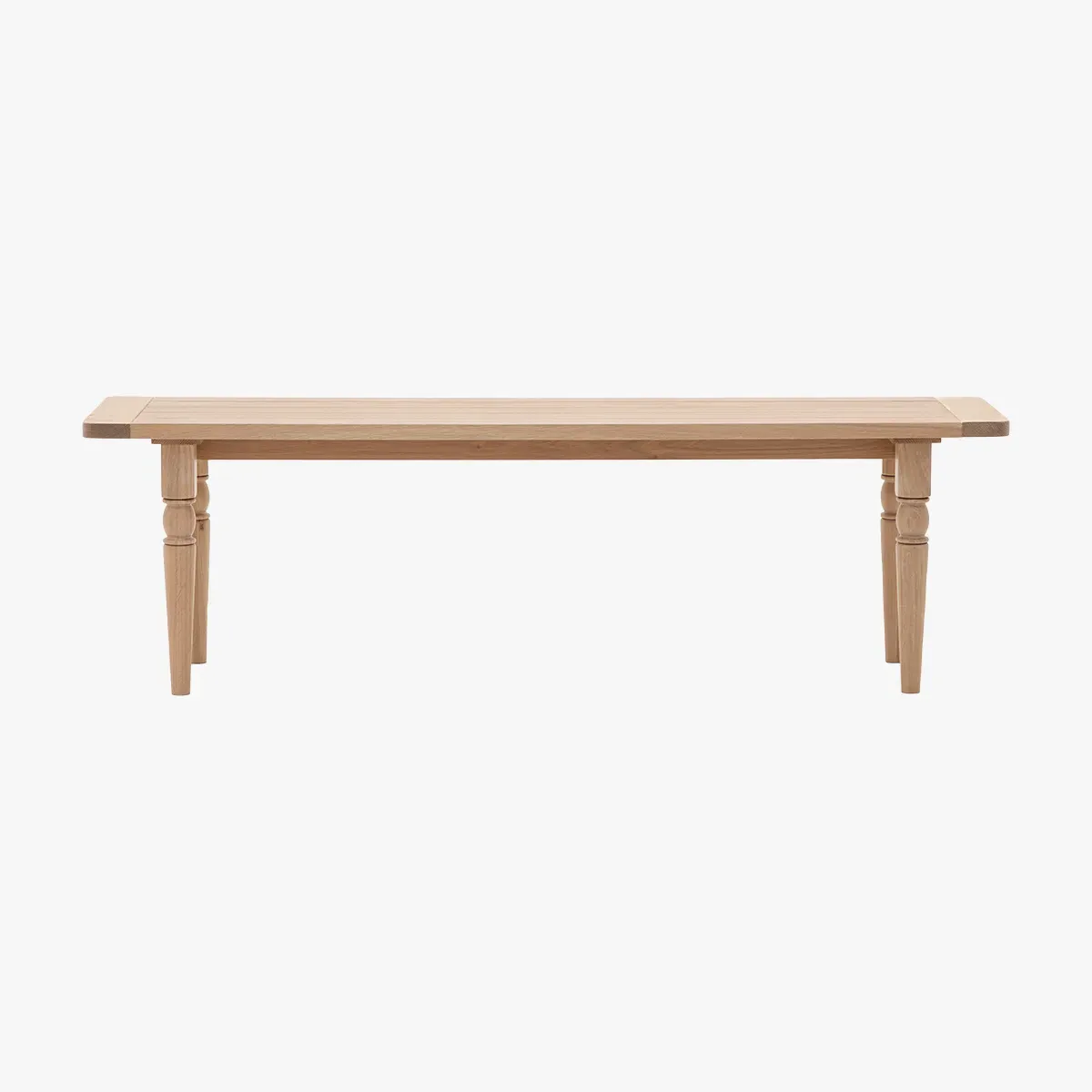 Dining Bench with Spindle Legs - Natural, Oak