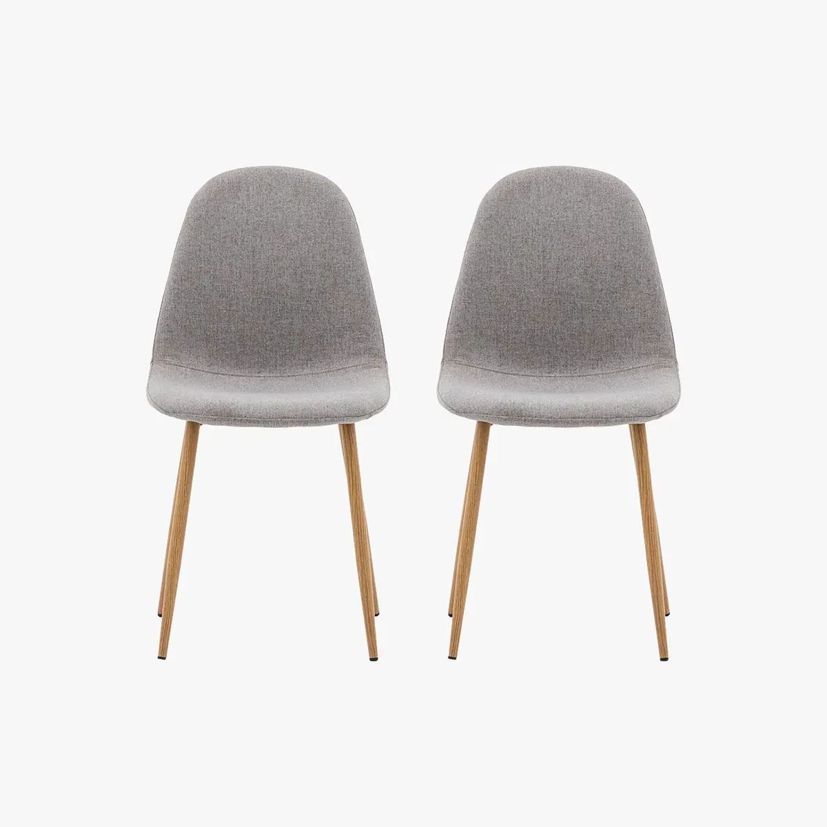 Dining Chair Set - Light Grey, Oak image