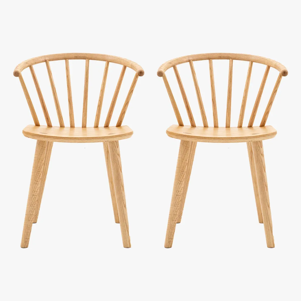 Dining Chair Set of 2 - Natural, Oak Wood