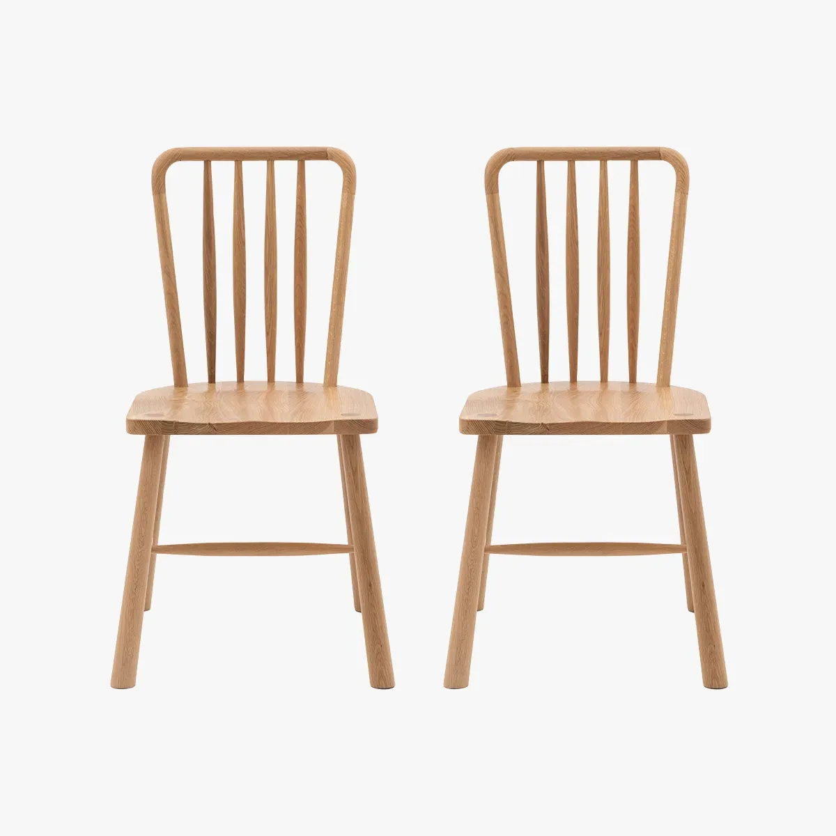Dining Chair Set of 2 - Natural, Oak Wood