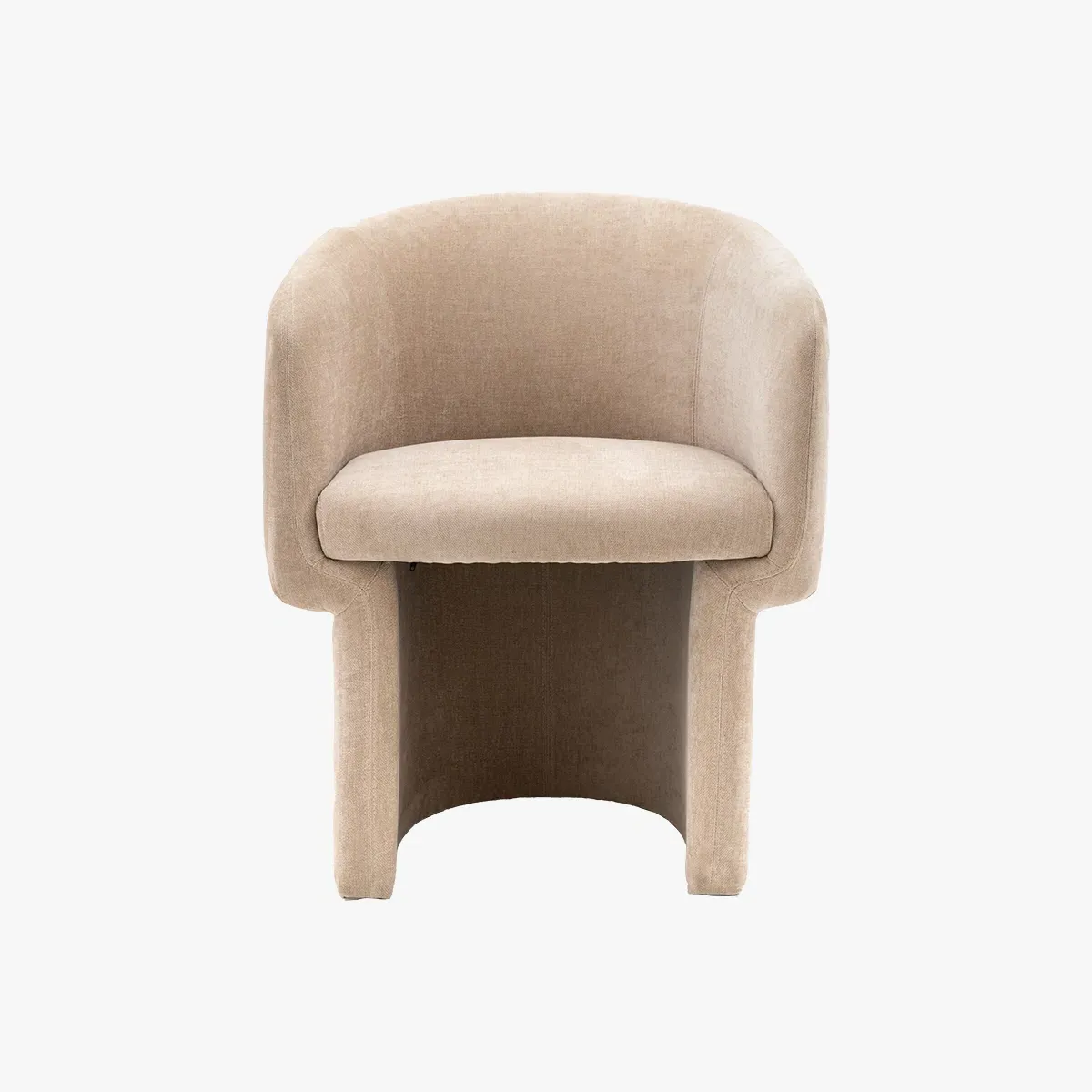 Dining Chair with Curved Design - Cream image