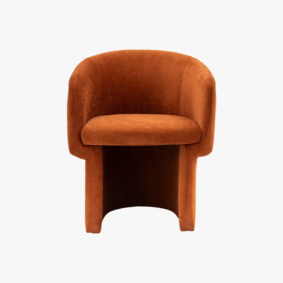 Dining Chair with Curved Design - Rust