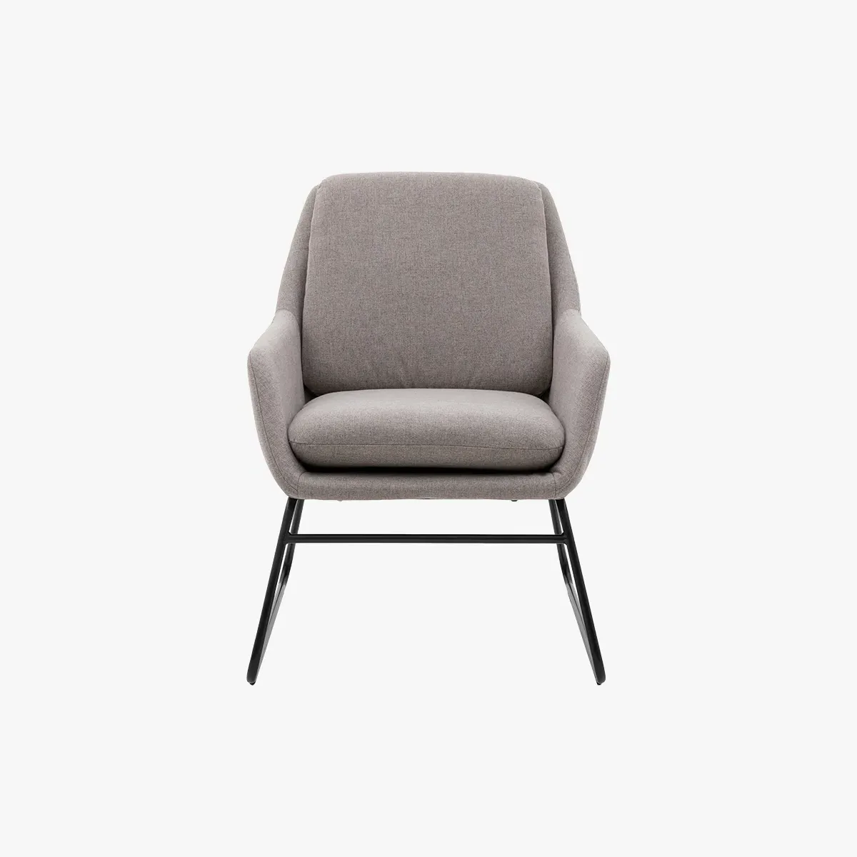 Dining Chair with Metal Legs - Light Grey, Fabric