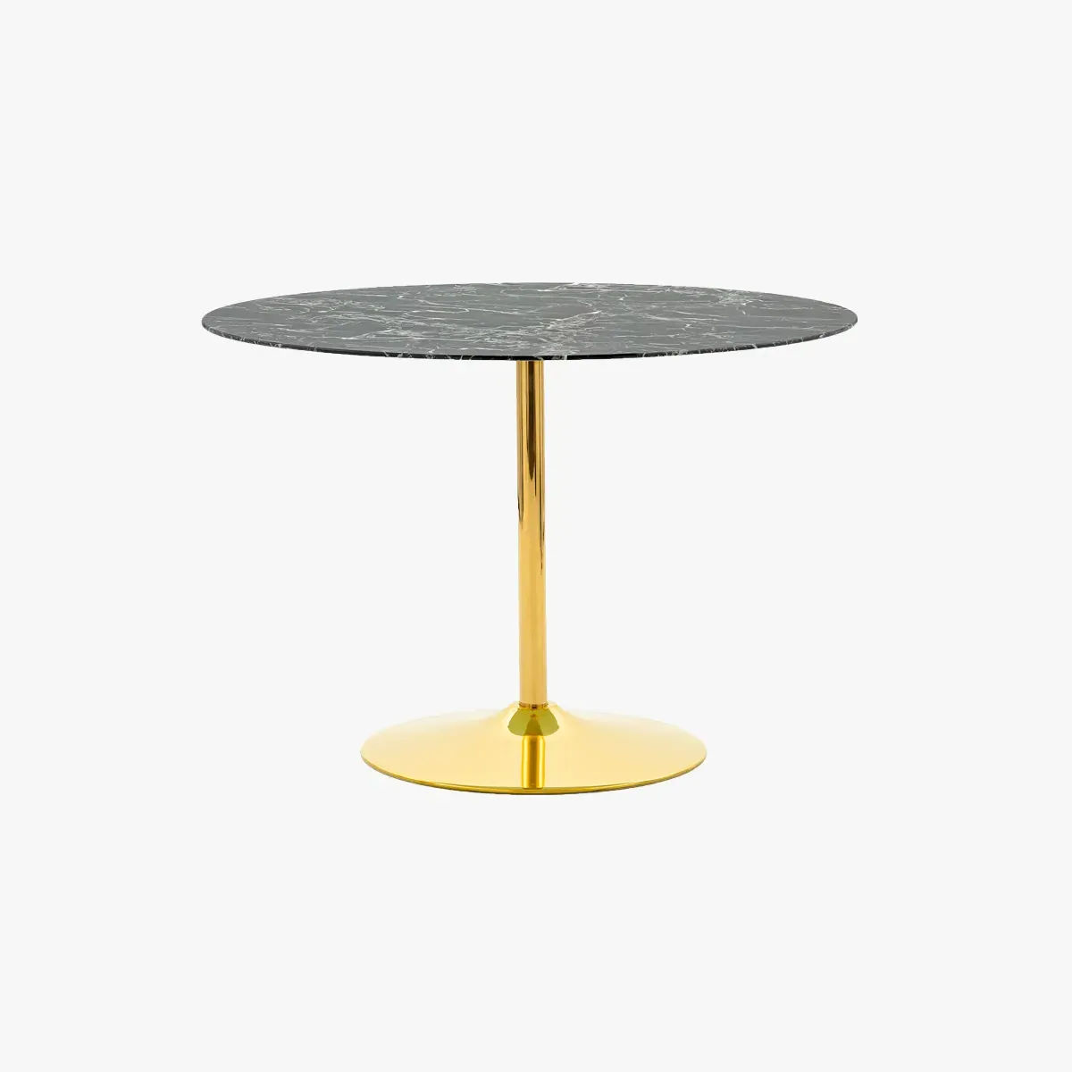Dining Table with Fluted Base - Black, Marble