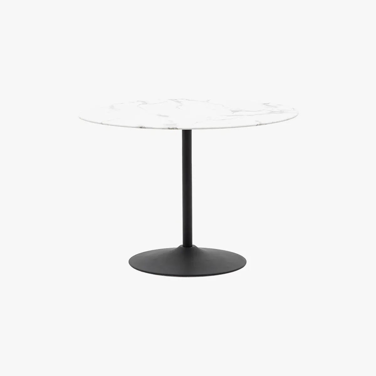 Dining Table with Fluted Base - White, Marble