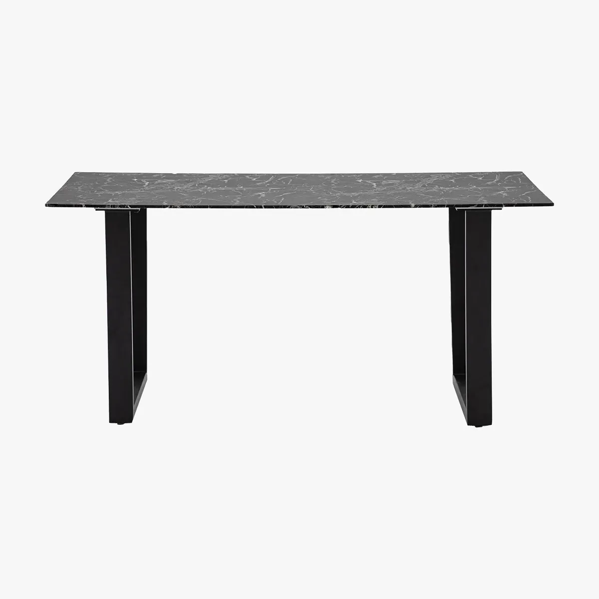 Dining Table with Marble Top - Black, Glass image