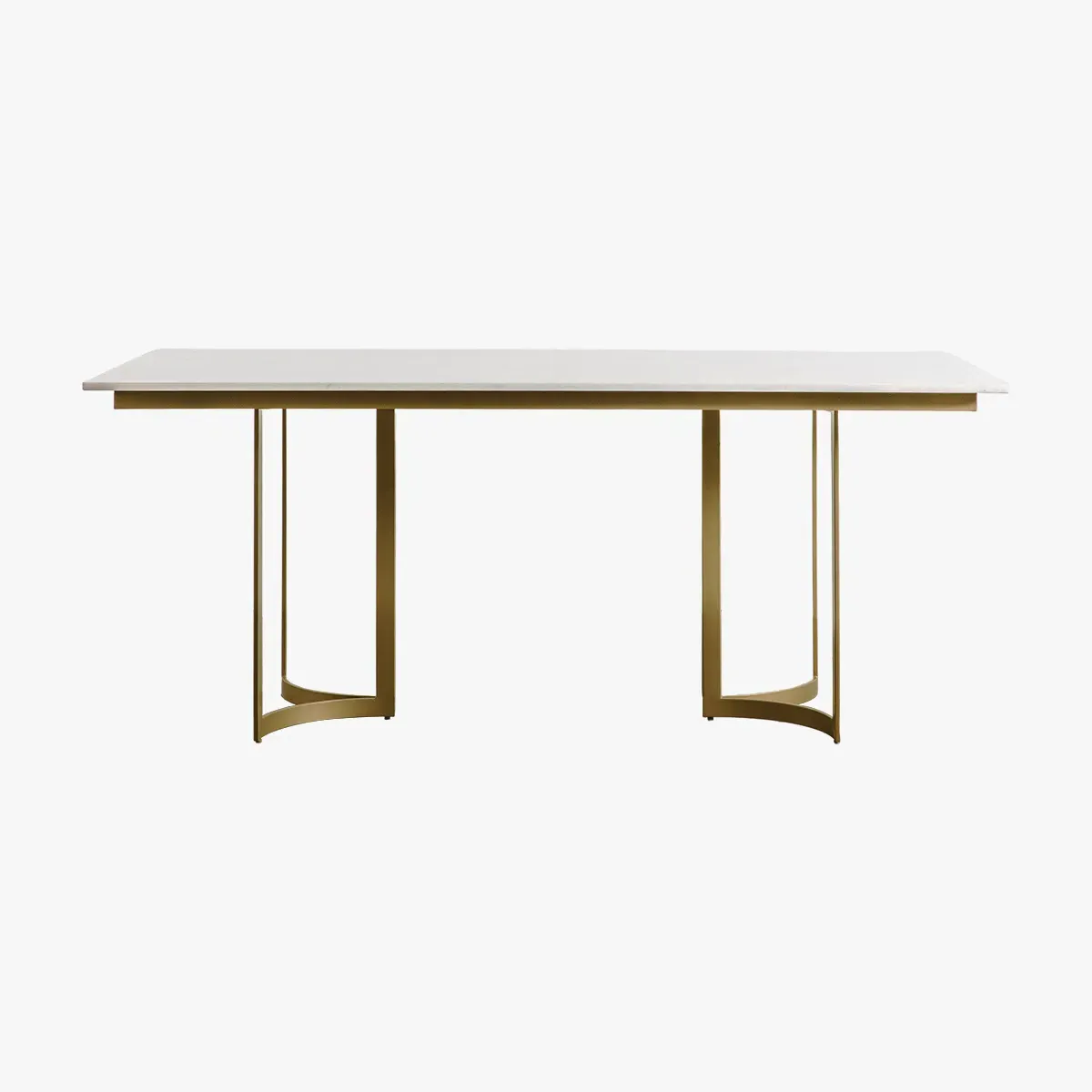 Dining Table with Marble Top - Gold, Metal