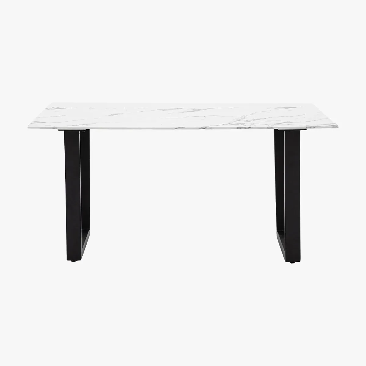 Dining Table with Marble Top - White, Glass