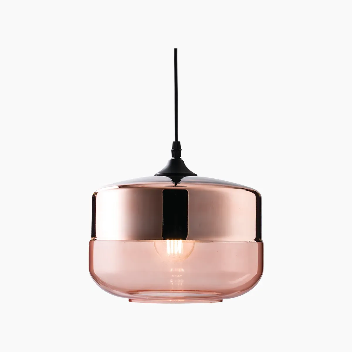 Dome Pendant Light - Metallic, Tinted Glass image